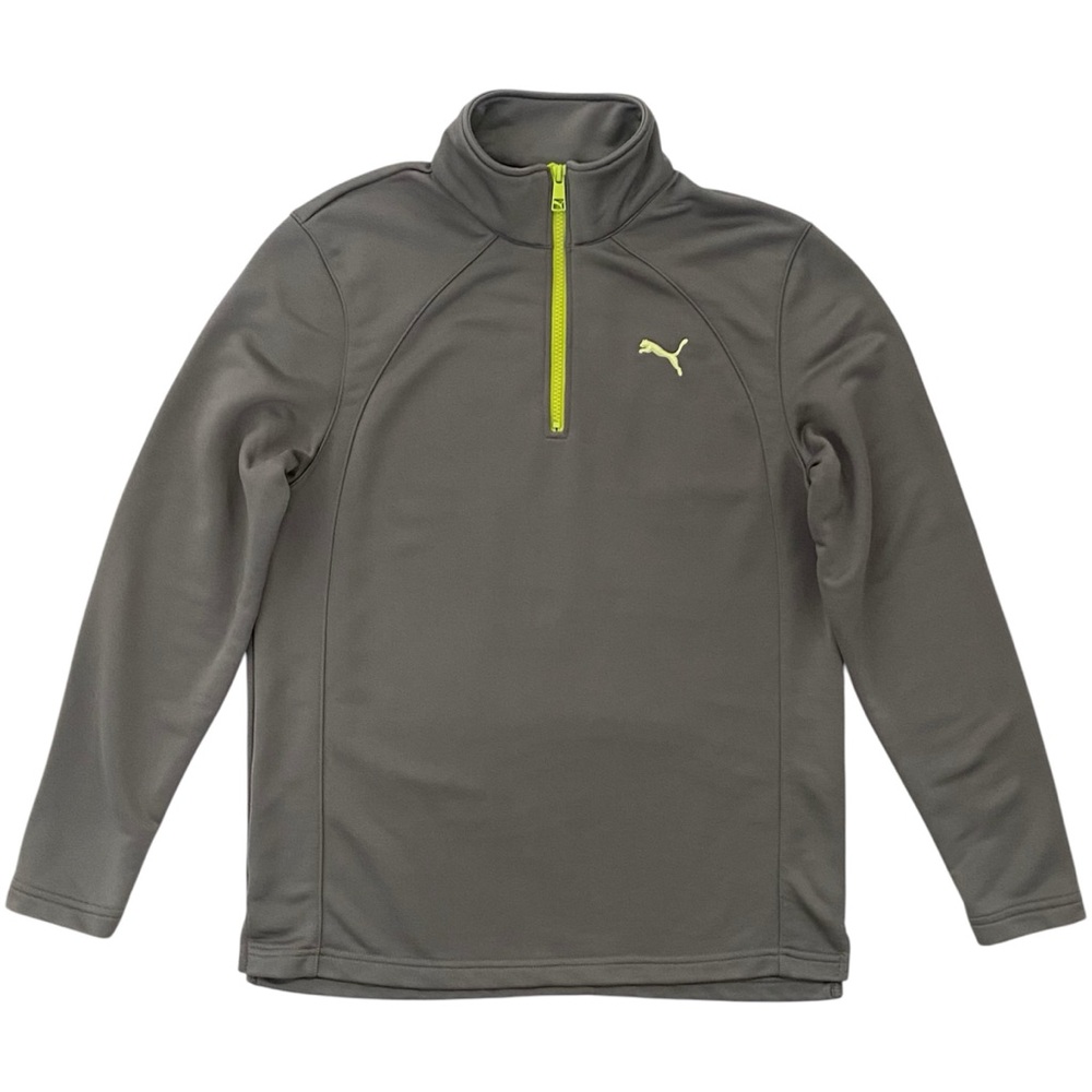 Puma Fall Winter Long Sleeves Quarter Zip Gray Grey Pullover Men's Size M